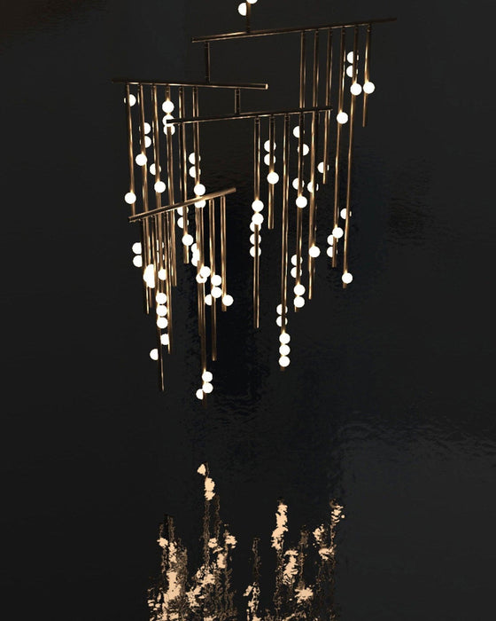 Brass Glass Drop Chandelier - DWHOME