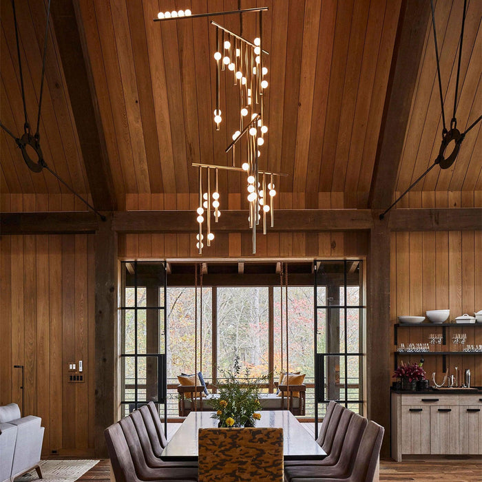 Brass Glass Drop Chandelier - DWHOME