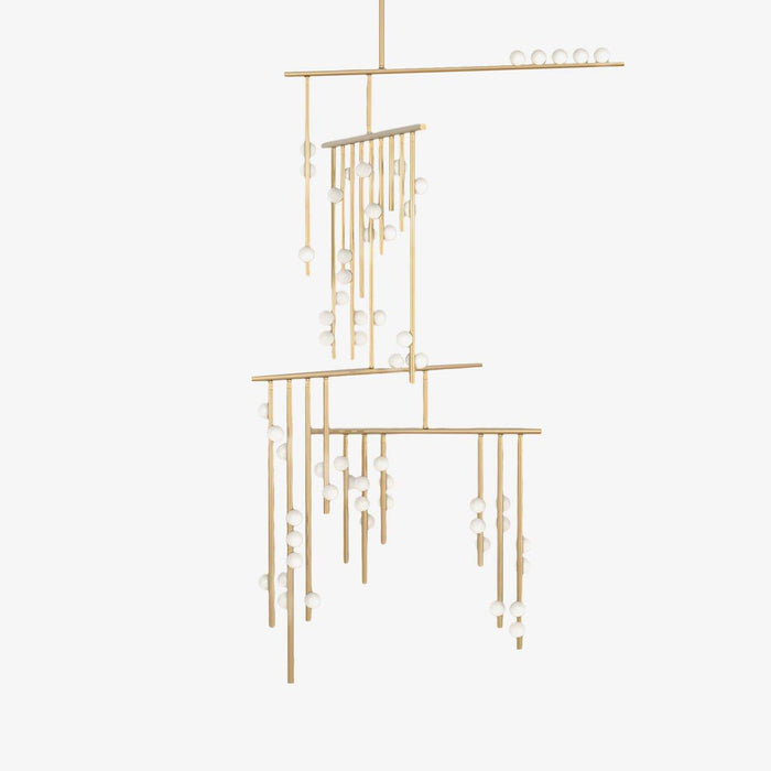 Brass Glass Drop Chandelier - DWHOME