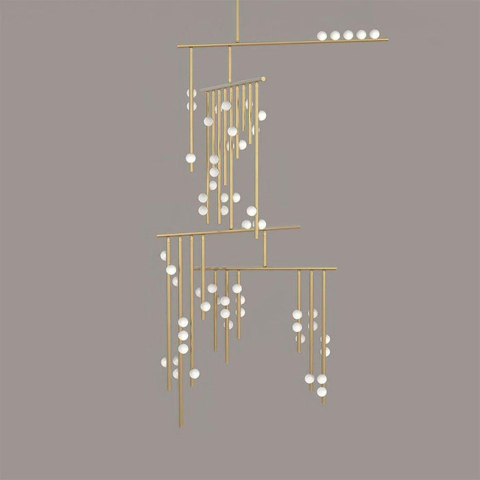 Brass Glass Drop Chandelier - DWHOME