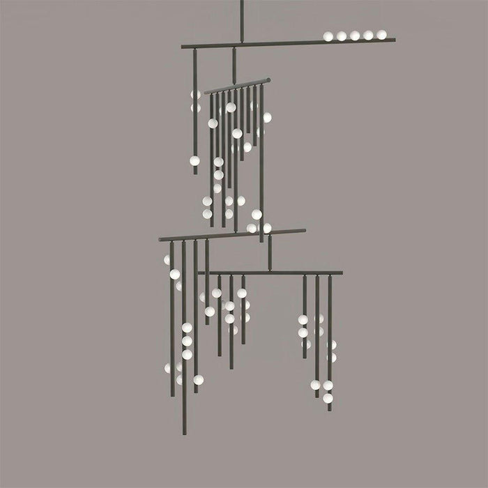 Brass Glass Drop Chandelier - DWHOME