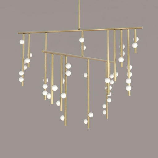 Brass Glass Drop Chandelier-DWHOME
