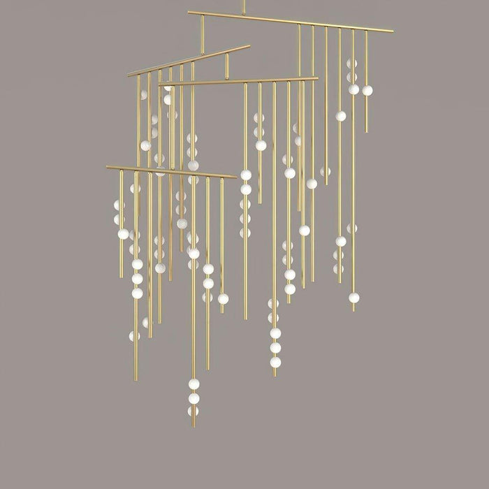 Brass Glass Drop Chandelier - DWHOME