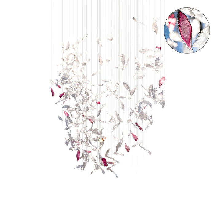 Flying Glass Feather Chandelier-DWHOME