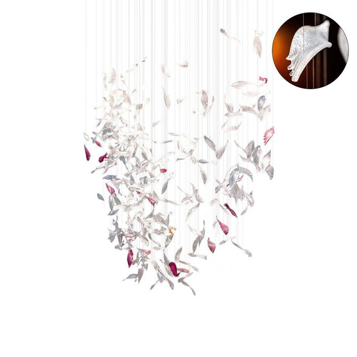 Flying Glass Feather Chandelier-DWHOME