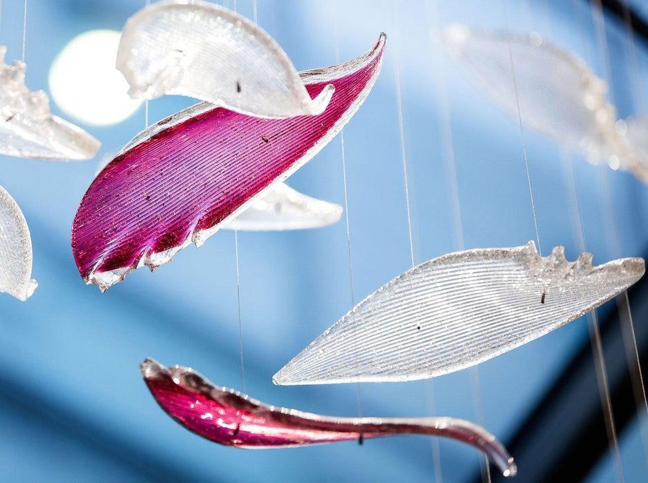 Flying Glass Feather Chandelier-DWHOME