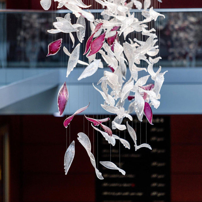 Flying Glass Feather Chandelier-DWHOME