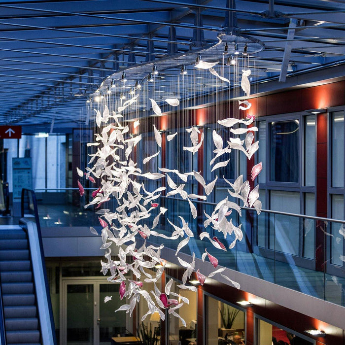 Flying Glass Feather Chandelier-DWHOME