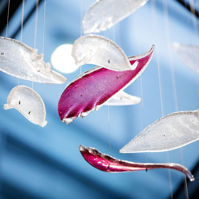 Flying Glass Feather Chandelier-DWHOME