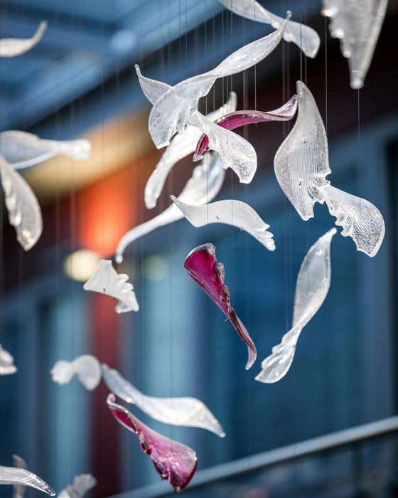Flying Glass Feather Chandelier-DWHOME