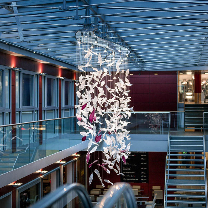 Flying Glass Feather Chandelier-DWHOME