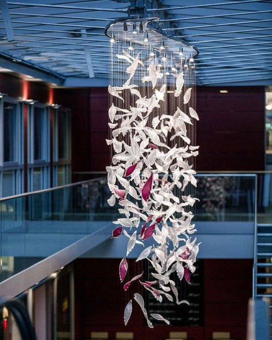 Flying Glass Feather Chandelier-DWHOME