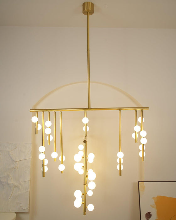 Brass Glass Drop Chandelier - DWHOME