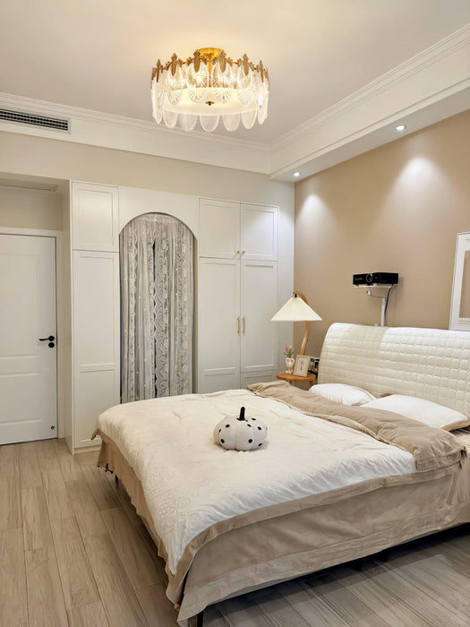 Decorative Pattern Glass Round Chandelier - DWHOME