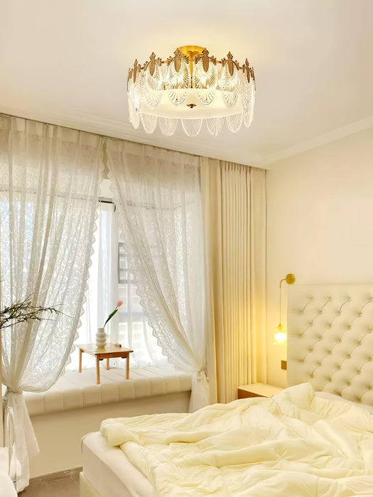 Decorative Pattern Glass Round Chandelier - DWHOME