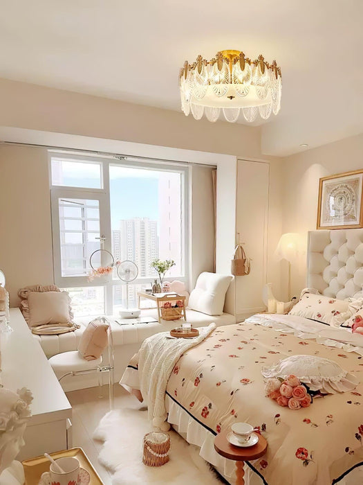 Decorative Pattern Glass Round Chandelier - DWHOME