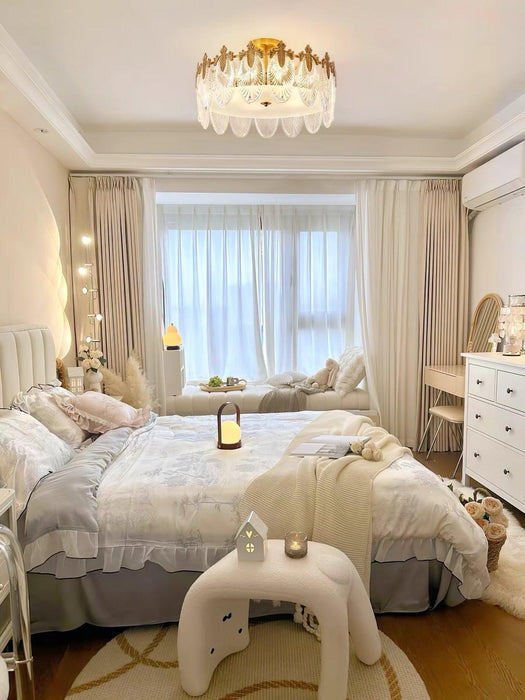 Decorative Pattern Glass Round Chandelier - DWHOME