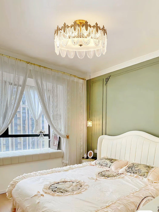 Decorative Pattern Glass Round Chandelier - DWHOME