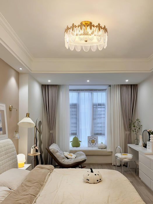 Decorative Pattern Glass Round Chandelier - DWHOME