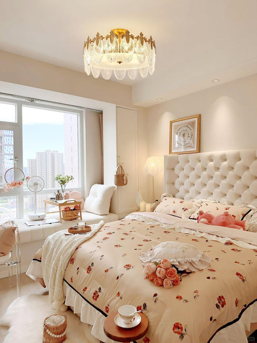 Decorative Pattern Glass Round Chandelier - DWHOME