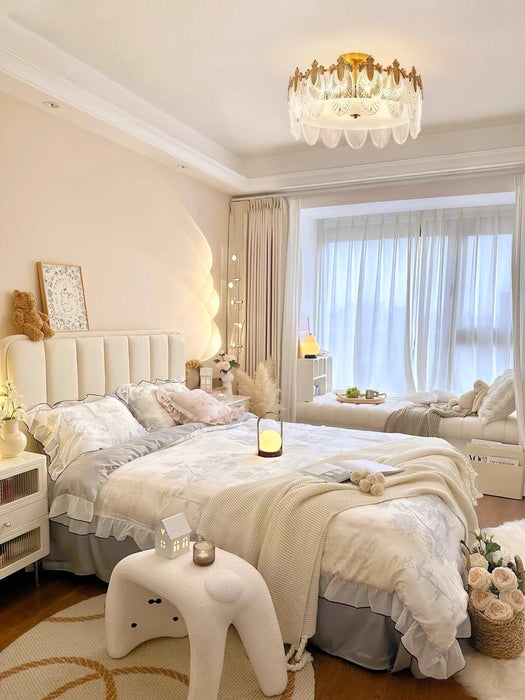 Decorative Pattern Glass Round Chandelier - DWHOME