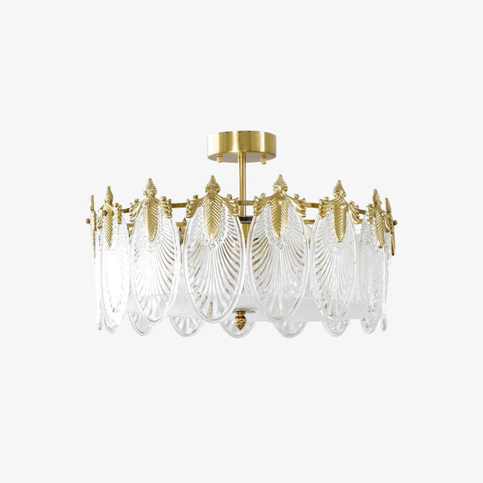 Decorative Pattern Glass Round Chandelier - DWHOME