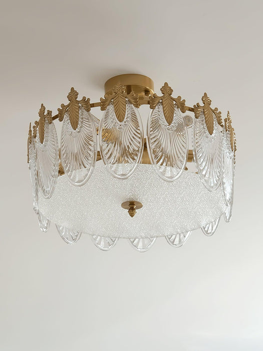 Decorative Pattern Glass Round Chandelier - DWHOME