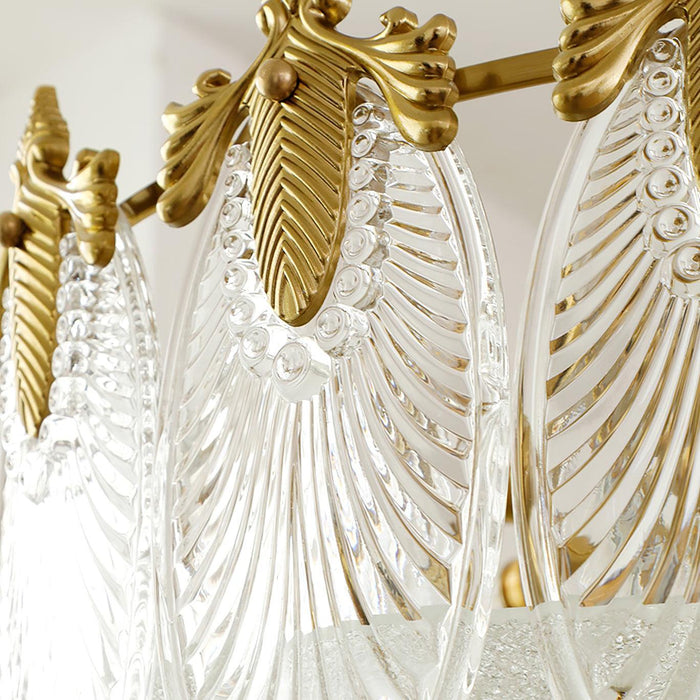 Decorative Pattern Glass Round Chandelier - DWHOME