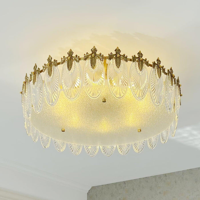 Decorative Pattern Glass Round Chandelier - DWHOME