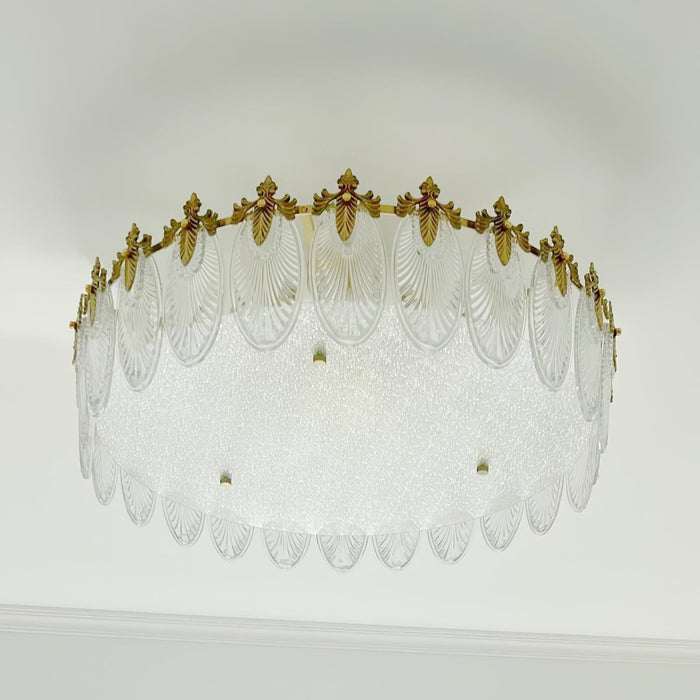 Decorative Pattern Glass Round Chandelier - DWHOME