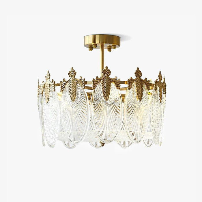 Decorative Pattern Glass Round Chandelier - DWHOME