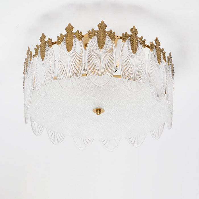 Decorative Pattern Glass Round Chandelier - DWHOME