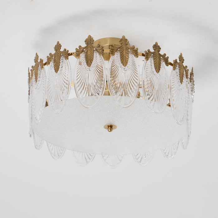 Decorative Pattern Glass Round Chandelier - DWHOME