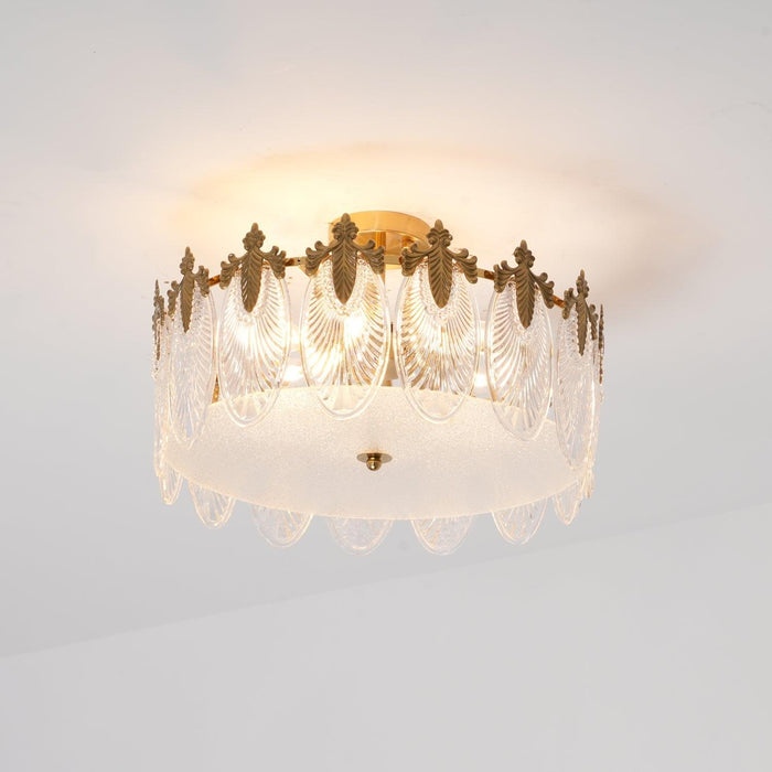 Decorative Pattern Glass Round Chandelier - DWHOME