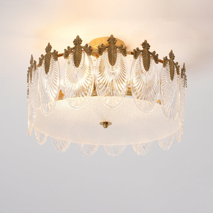 Decorative Pattern Glass Round Chandelier - DWHOME