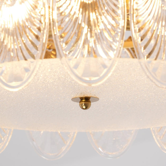 Decorative Pattern Glass Round Chandelier - DWHOME