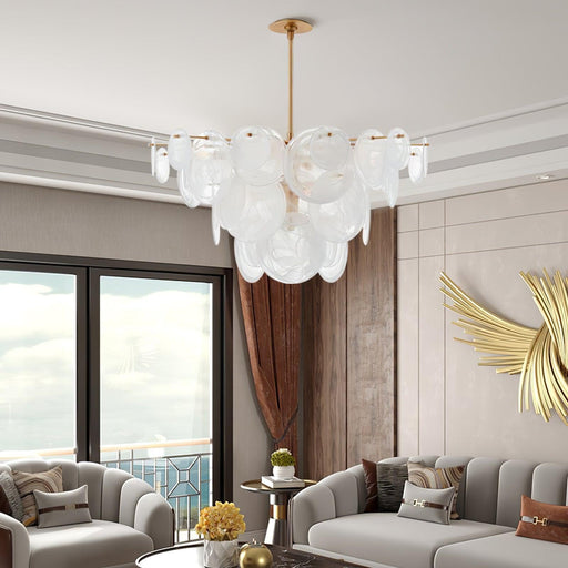 Brass Discs Cascading Chandelier-DWHOME