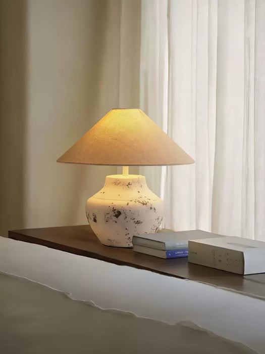 Distressed White Ceramic Table Lamp - Vakkerlight