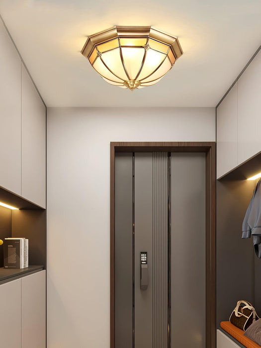 Dome Brass Flush Ceiling Lamp-DWHOME