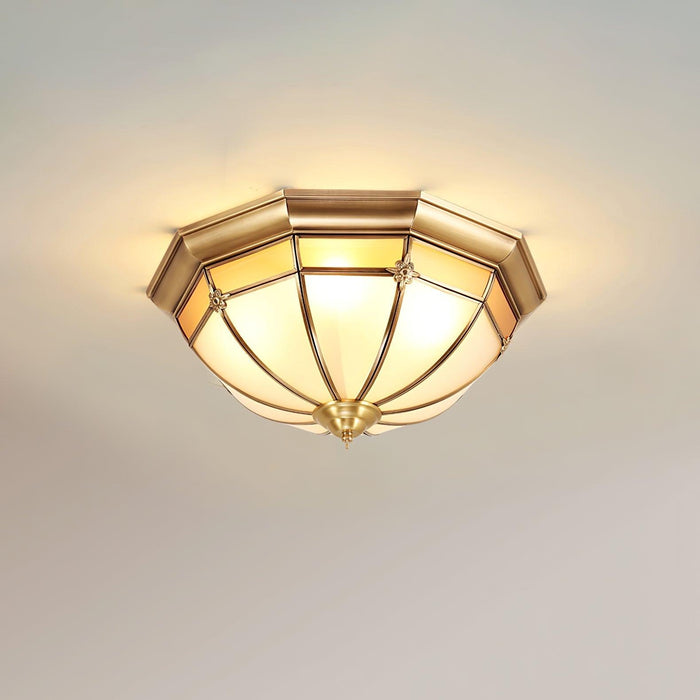 Dome Brass Flush Ceiling Lamp-DWHOME