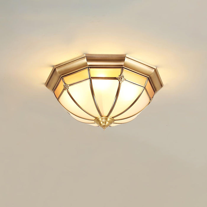 Dome Brass Flush Ceiling Lamp-DWHOME