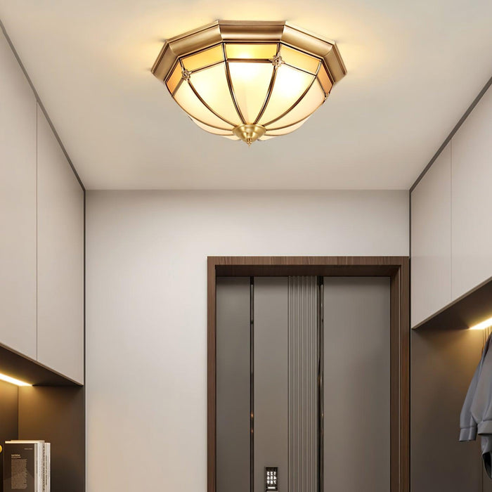 Dome Brass Flush Ceiling Lamp-DWHOME