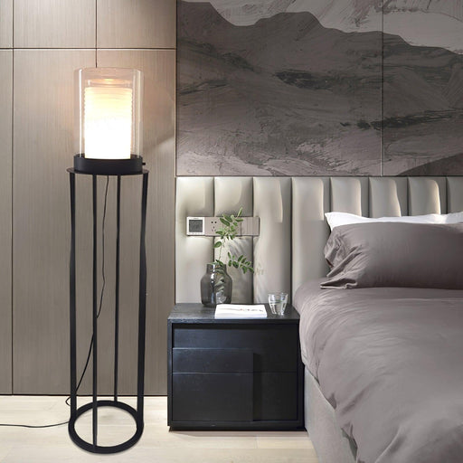 Dual Cylinder Glass Floor Lamp-DWHOME