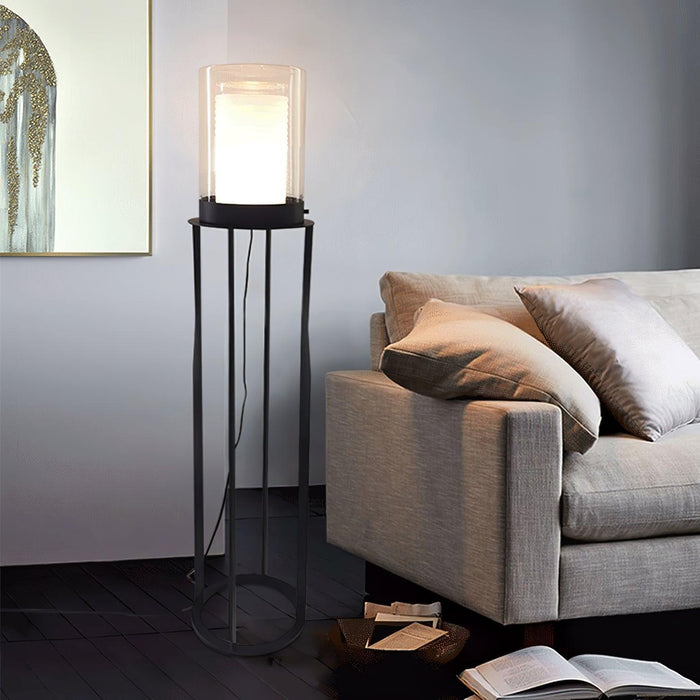 Dual Cylinder Glass Floor Lamp - DWHOME