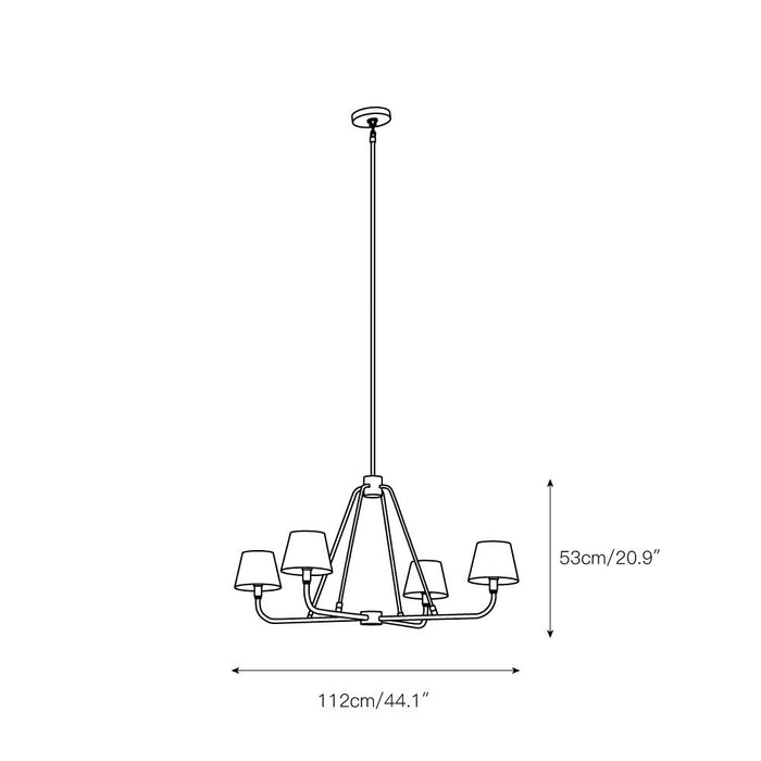 Dudley Brass Chandelier-DWHOME