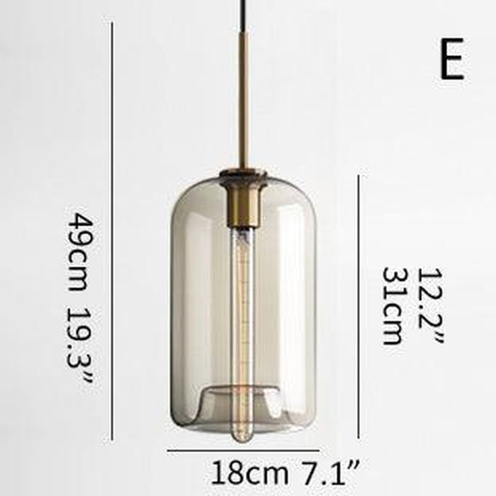 Millow Glass Shade Brass Fitting Pendant Light-DWHOME