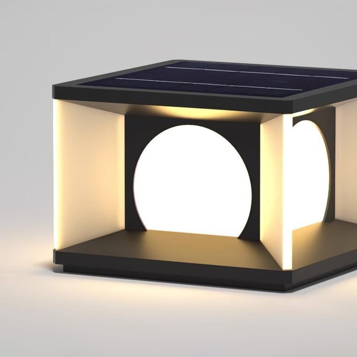 Eclipse Cube Outdoor Post Light-DWHOME