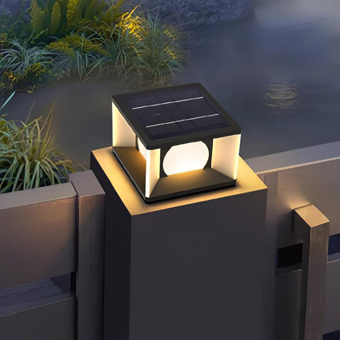 Eclipse Cube Outdoor Post Light-DWHOME