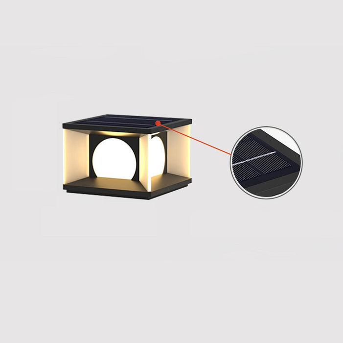 Eclipse Cube Outdoor Post Light-DWHOME