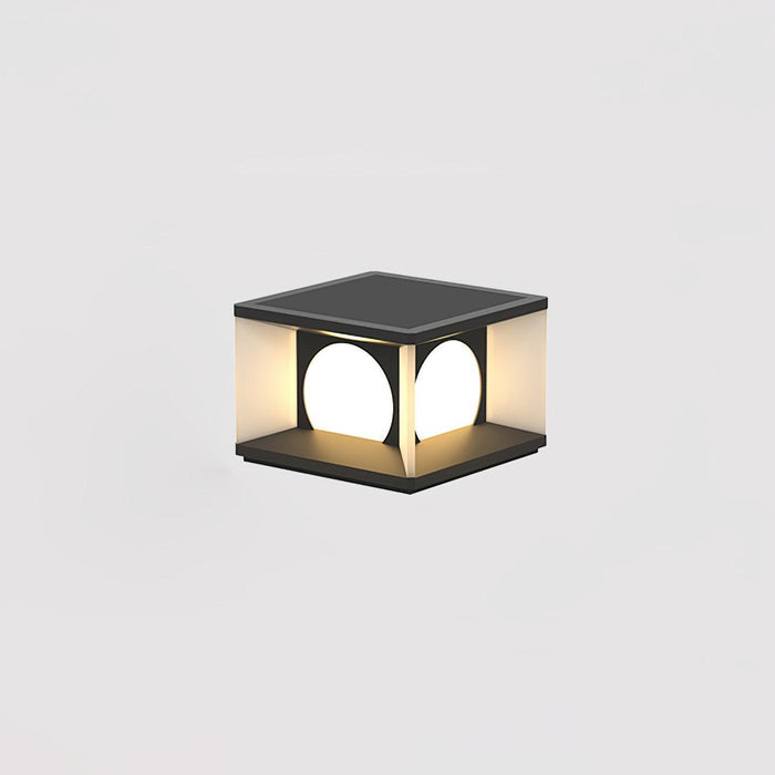 Eclipse Cube Outdoor Post Light-DWHOME